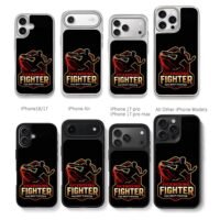 Kickboxing fighter kicking man logo Chris Brown Phone Case Black Electroplated Silver For Iphone 11 To 17