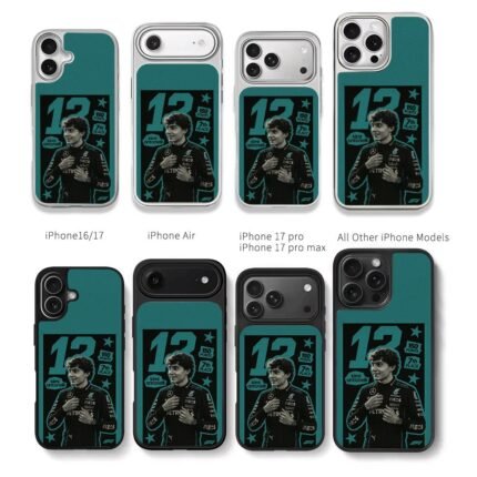 Kimi Antonelli F1 Mercedes 13 racer Chris Brown Phone Case Black Electroplated Silver For Iphone 11 To 17