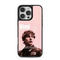 Kimi Antonelli Mercedes racer pink iPhone 16 Pro Max Black Case