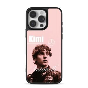 Kimi Antonelli Mercedes racer pink iPhone 16 Pro Max Black Case