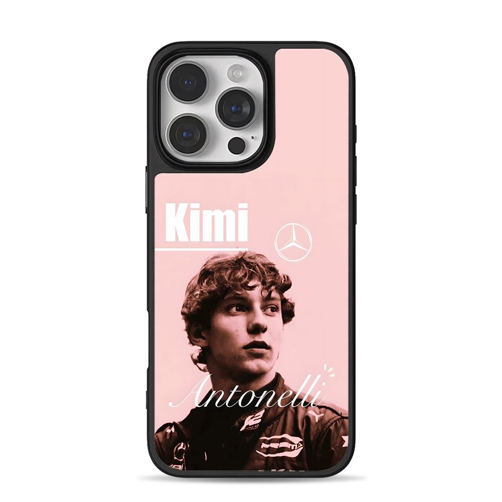 Kimi Antonelli Mercedes racer pink iPhone 16 Pro Max Black Case Kimi Antonelli Mercedes racer pink iPhone 16 Pro Max Black Case