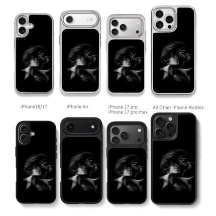 King of Fighters Iori grayscale art Chris Brown Phone Case Black Electroplated Silver For Iphone 11 To 17