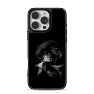 King of Fighters Iori grayscale art iPhone 16 Pro Max Black Case