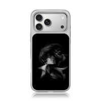 King of Fighters Iori grayscale art iPhone 17 Pro Max Electroplated Silver Case1