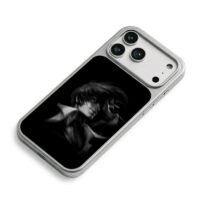King of Fighters Iori grayscale art iPhone 17 Pro Max Electroplated Silver Case2