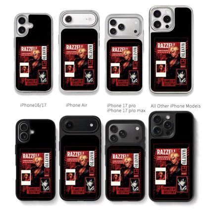 King of Fighters Razzell flame art Chris Brown Phone Case Black Electroplated Silver For Iphone 11 To 17