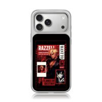 King of Fighters Razzell flame art iPhone 17 Pro Max Electroplated Silver Case1
