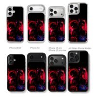 King Queen Hearts Anime Couple Chris Brown Phone Case Black Electroplated Silver For Iphone 11 To 17