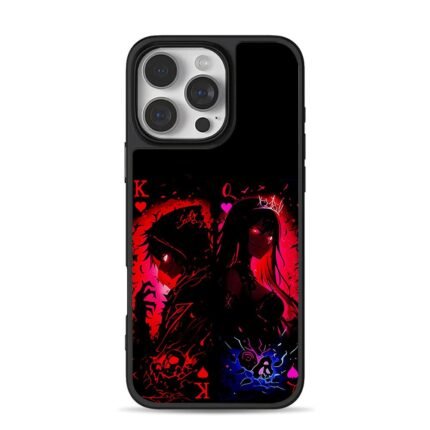 King Queen Hearts Anime Couple iPhone 16 Pro Max Black Case