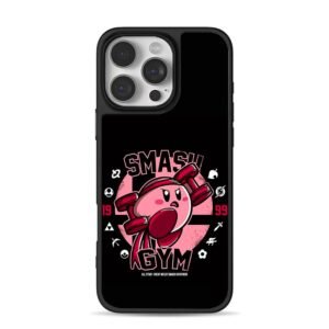 Kirby lifting Smash Gym Smash Bros Phone Case for iPhone 11-17 & Samsung Galaxy S24-S26