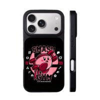 Kirby lifting Smash Gym Smash Bros iPhone 17 Pro Max Black Case