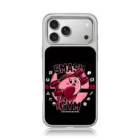 Kirby lifting Smash Gym Smash Bros iPhone 17 Pro Max Electroplated Silver Case1
