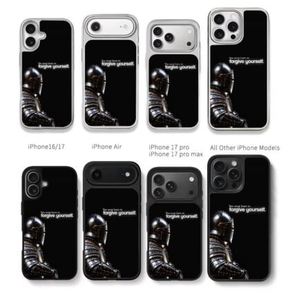 Knight and forgive yourself quote Chris Brown Phone Case Black Electroplated Silver For Iphone 11 To 17