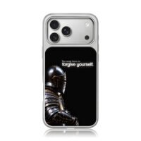 Knight and forgive yourself quote iPhone 17 Pro Max Electroplated Silver Case1