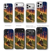 Knight fire halo sword grass Chris Brown Phone Case Black Electroplated Silver For Iphone 11 To 17
