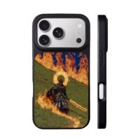 Knight fire halo sword grass iPhone 17 Pro Max Black Case