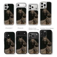 Knight vs giant wolf starry scene Chris Brown Phone Case Black Electroplated Silver For Iphone 11 To 17