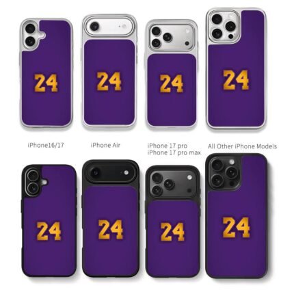 Kobe 24 gold purple Lakers Chris Brown Phone Case Black Electroplated Silver For Iphone 11 To 17