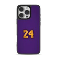 Kobe 24 gold purple Lakers iPhone 16 Pro Max Black Case
