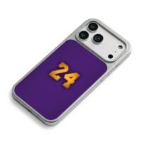 Kobe 24 gold purple Lakers iPhone 17 Pro Max Electroplated Silver Case2