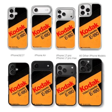 Kodak E180 VHS retro video tape art Chris Brown Phone Case Black Electroplated Silver For Iphone 11 To 17