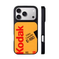 Kodak E180 VHS videocassette label iPhone 17 Pro Max Black Case