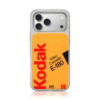 Kodak E180 VHS videocassette label iPhone 17 Pro Max Electroplated Silver Case1