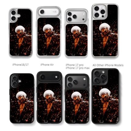 KOF K Dash white hair fiery fighter Chris Brown Phone Case Black Electroplated Silver For Iphone 11 To 17