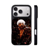 KOF K Dash white hair fiery fighter iPhone 17 Pro Max Black Case