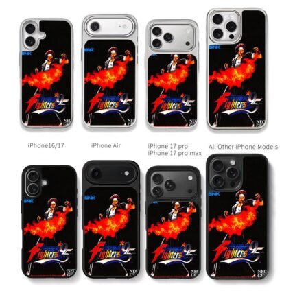 KOF95 Kyo Kusanagi SNK fire art Chris Brown Phone Case Black Electroplated Silver For Iphone 11 To 17