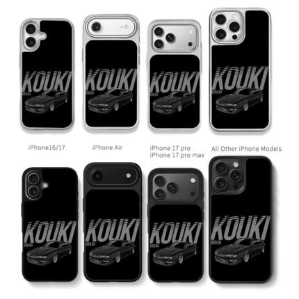 Kouki Silvia S14 black JDM sports car Chris Brown Phone Case Black Electroplated Silver For Iphone 11 To 17