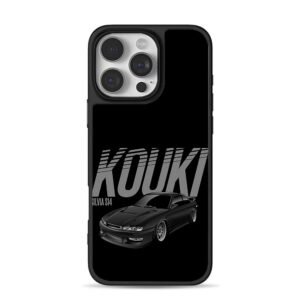 Kouki Silvia S14 black JDM sports car iPhone 16 Pro Max Black Case