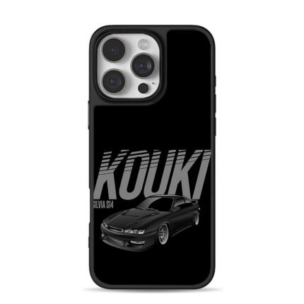 Kouki Silvia S14 black JDM sports car iPhone 16 Pro Max Black Case