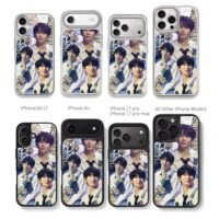 Kpop collage with mic Miffy BigBen Chris Brown Phone Case Black Electroplated Silver For Iphone 11 To 17