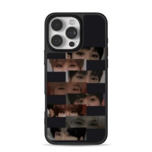 Kpop group idol eye closeup collage iPhone 16 Pro Max Black Case