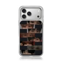 Kpop group idol eye closeup collage iPhone 17 Pro Max Electroplated Silver Case1