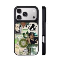 Kpop idol matcha cat retro collage iPhone 17 Pro Max Black Case