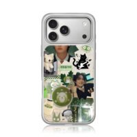 Kpop idol matcha cat retro collage iPhone 17 Pro Max Electroplated Silver Case1
