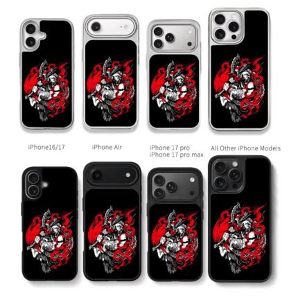Kratos God of War battle art Chris Brown Phone Case Black Electroplated Silver For Iphone 11 To 17
