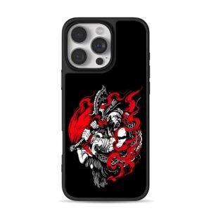 Kratos God of War battle art Phone Case for iPhone 11-17 & Samsung Galaxy S24-S26
