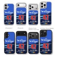 Kroger 47 NASCAR IcyHot Chevy logos Chris Brown Phone Case Black Electroplated Silver For Iphone 11 To 17