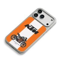 KTM Pitbull Duke orange white strip iPhone 17 Pro Max Electroplated Silver Case2