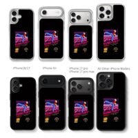 Kung Fury pixel kick on retro grid Chris Brown Phone Case Black Electroplated Silver For Iphone 11 To 17