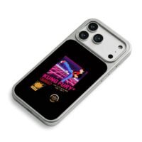 Kung Fury pixel kick on retro grid iPhone 17 Pro Max Electroplated Silver Case2