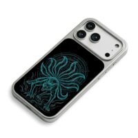 Kurama cyan nine tailed fox print iPhone 17 Pro Max Electroplated Silver Case2