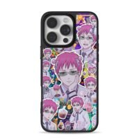 Kusuo Saiki anime sticker collage Phone Case for iPhone 11-17 & Samsung Galaxy S24-S26