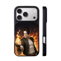 Kyo Kusanagi King of Fighters fire iPhone 17 Pro Max Black Case