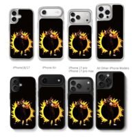 Kyo Kusanagi KOF with fiery halo Chris Brown Phone Case Black Electroplated Silver For Iphone 11 To 17
