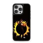 Kyo Kusanagi KOF with fiery halo iPhone 16 Pro Max Black Case