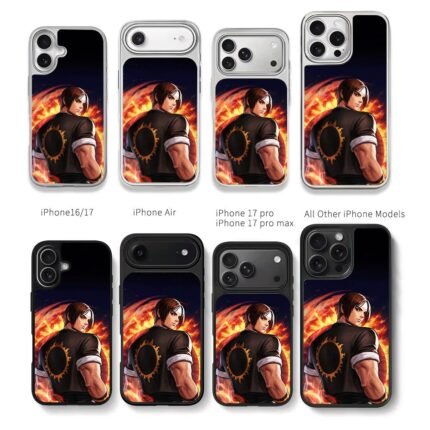 Kyo Kusanagi KOF with fiery ring Chris Brown Phone Case Black Electroplated Silver For Iphone 11 To 17